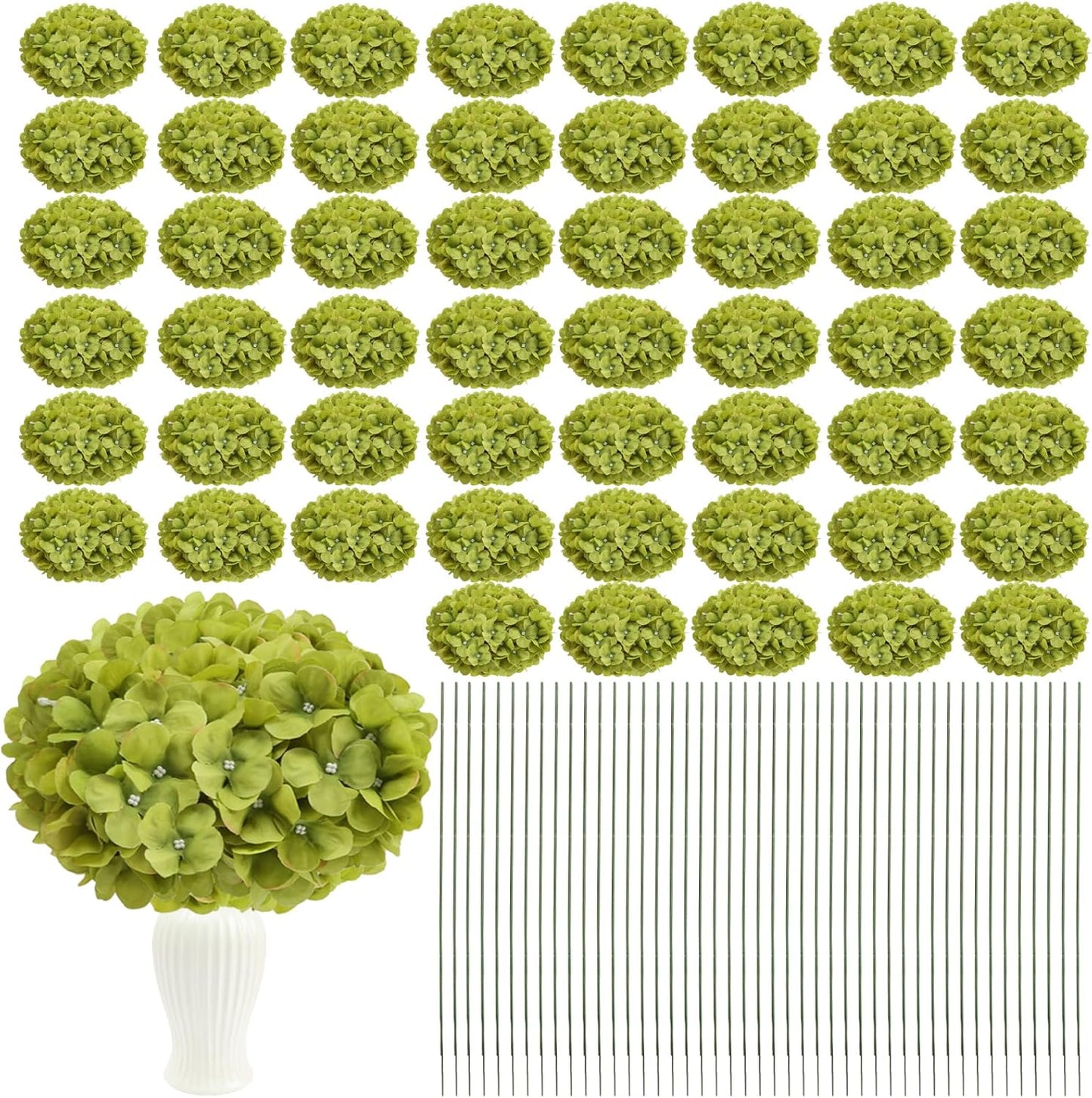 Red Hydrangea Artificial Flowers Silk Hydrangeas Bulk 104 PCS | Faux Hydrangea Flowers with Stems for Wedding Centerpieces FLoral Arrangement DIY Bouquets Home Baby Shower Party Decor