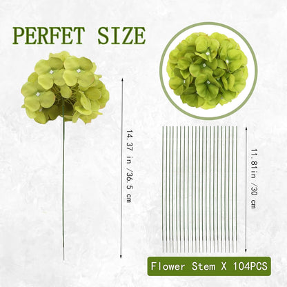 Red Hydrangea Artificial Flowers Silk Hydrangeas Bulk 104 PCS | Faux Hydrangea Flowers with Stems for Wedding Centerpieces FLoral Arrangement DIY Bouquets Home Baby Shower Party Decor