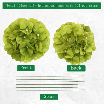 Red Hydrangea Artificial Flowers Silk Hydrangeas Bulk 104 PCS | Faux Hydrangea Flowers with Stems for Wedding Centerpieces FLoral Arrangement DIY Bouquets Home Baby Shower Party Decor