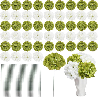 Red Hydrangea Artificial Flowers Silk Hydrangeas Bulk 104 PCS | Faux Hydrangea Flowers with Stems for Wedding Centerpieces FLoral Arrangement DIY Bouquets Home Baby Shower Party Decor