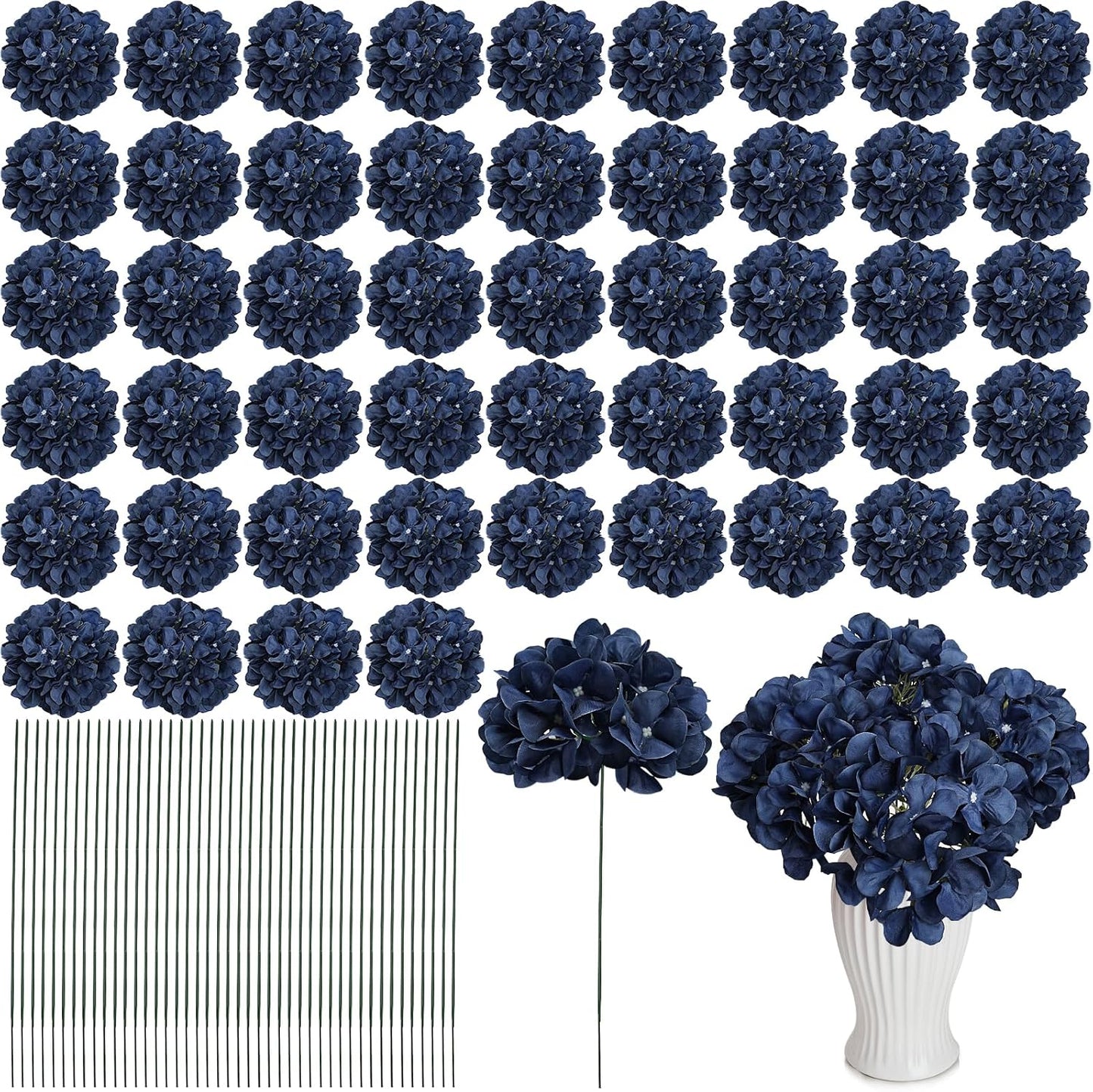 Red Hydrangea Artificial Flowers Silk Hydrangeas Bulk 104 PCS | Faux Hydrangea Flowers with Stems for Wedding Centerpieces FLoral Arrangement DIY Bouquets Home Baby Shower Party Decor