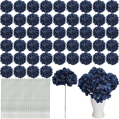 Red Hydrangea Artificial Flowers Silk Hydrangeas Bulk 104 PCS | Faux Hydrangea Flowers with Stems for Wedding Centerpieces FLoral Arrangement DIY Bouquets Home Baby Shower Party Decor