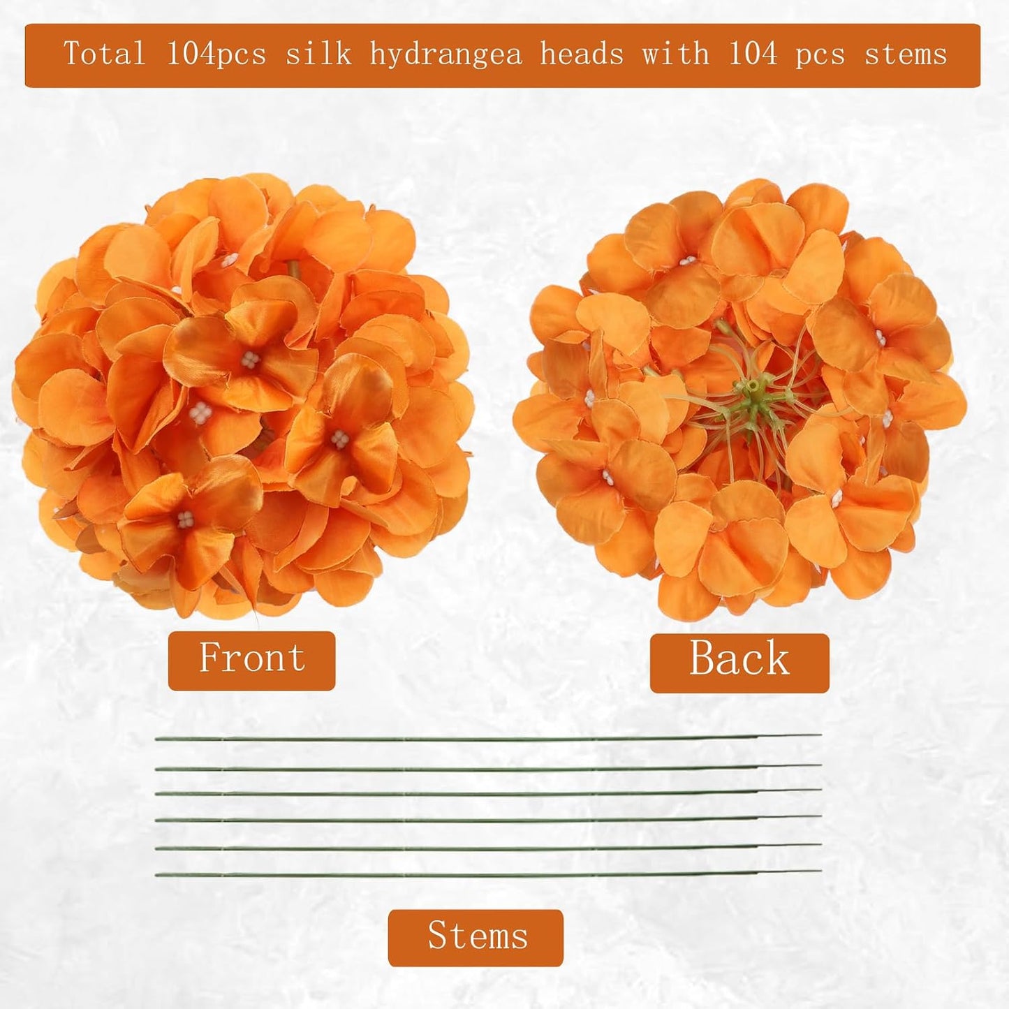 Red Hydrangea Artificial Flowers Silk Hydrangeas Bulk 104 PCS | Faux Hydrangea Flowers with Stems for Wedding Centerpieces FLoral Arrangement DIY Bouquets Home Baby Shower Party Decor