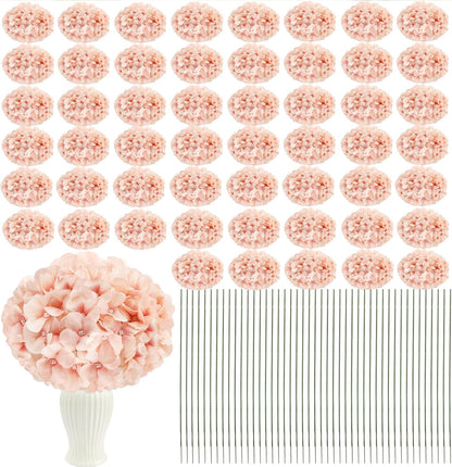 Red Hydrangea Artificial Flowers Silk Hydrangeas Bulk 104 PCS | Faux Hydrangea Flowers with Stems for Wedding Centerpieces FLoral Arrangement DIY Bouquets Home Baby Shower Party Decor