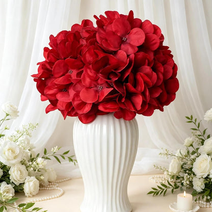 Red Hydrangea Artificial Flowers Silk Hydrangeas Bulk 104 PCS | Faux Hydrangea Flowers with Stems for Wedding Centerpieces FLoral Arrangement DIY Bouquets Home Baby Shower Party Decor