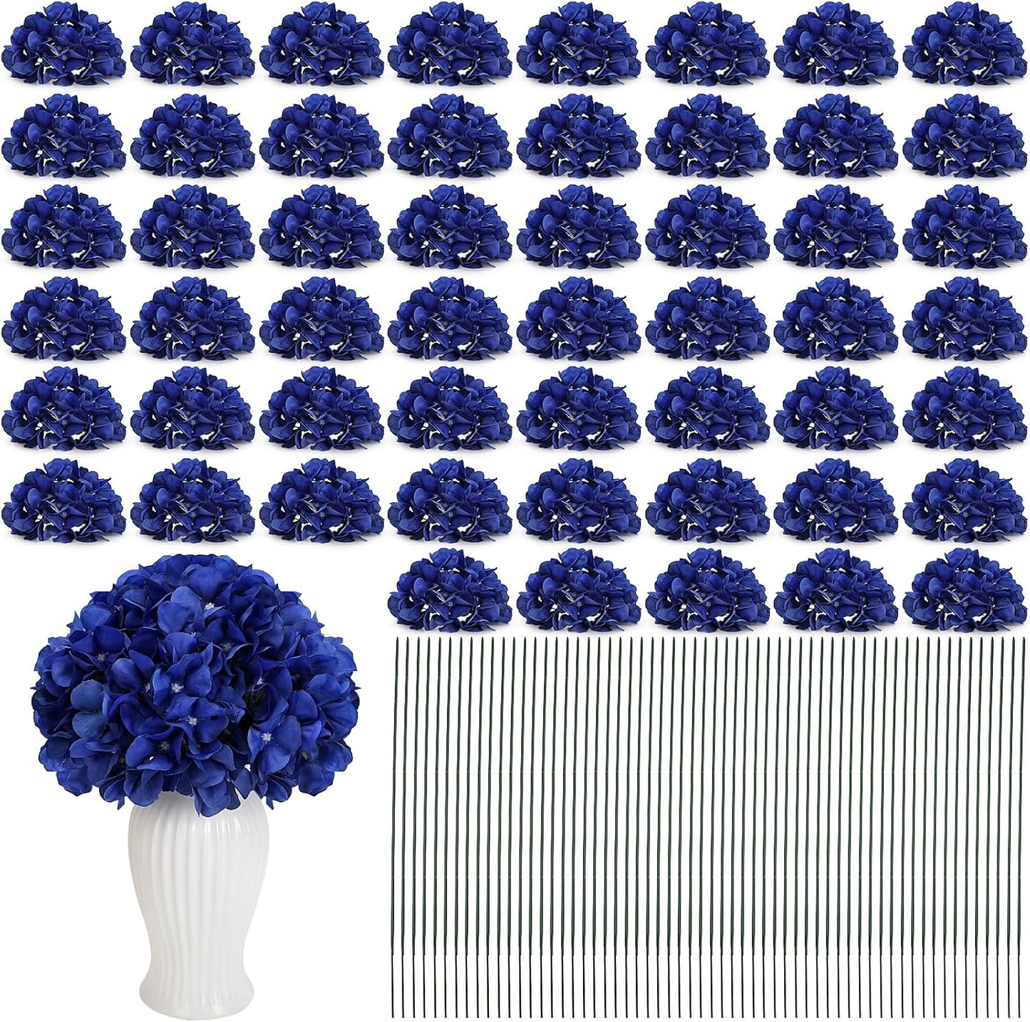 Red Hydrangea Artificial Flowers Silk Hydrangeas Bulk 104 PCS | Faux Hydrangea Flowers with Stems for Wedding Centerpieces FLoral Arrangement DIY Bouquets Home Baby Shower Party Decor