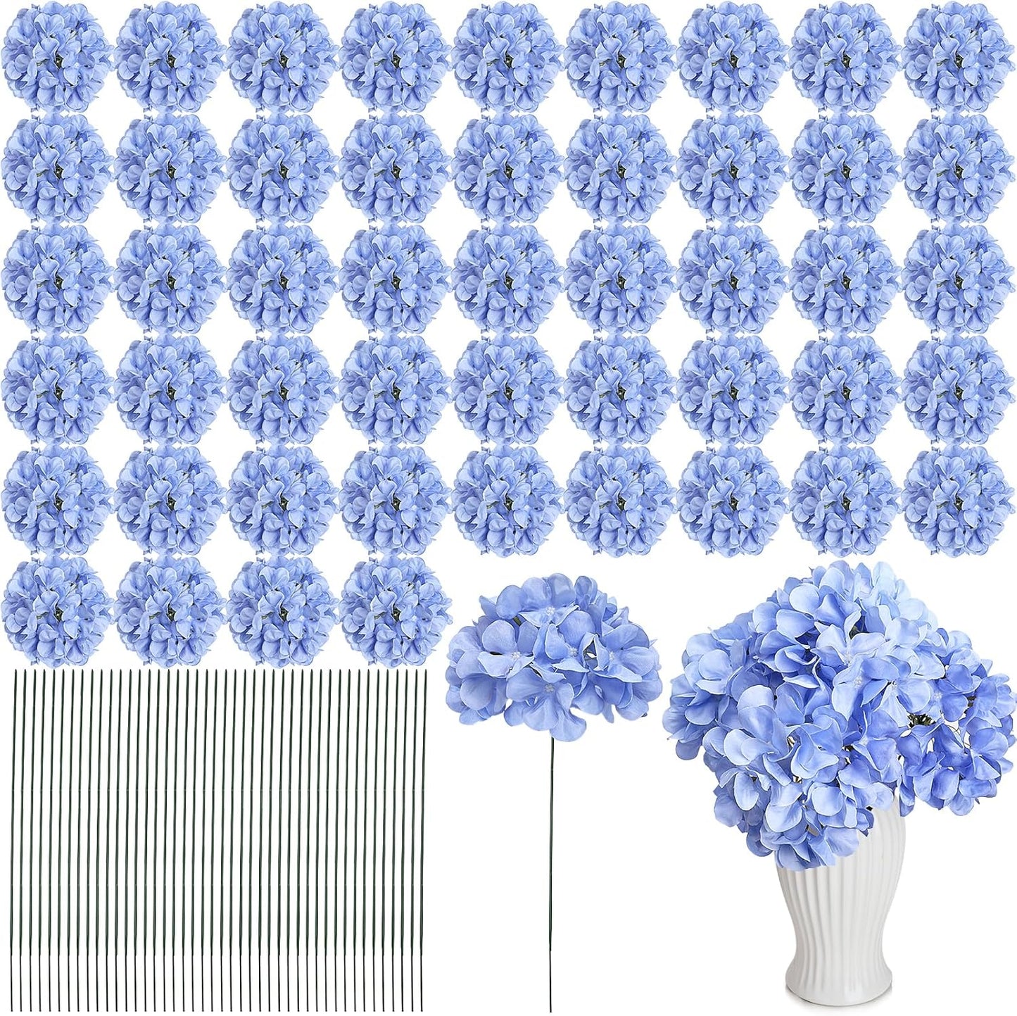 Red Hydrangea Artificial Flowers Silk Hydrangeas Bulk 104 PCS | Faux Hydrangea Flowers with Stems for Wedding Centerpieces FLoral Arrangement DIY Bouquets Home Baby Shower Party Decor