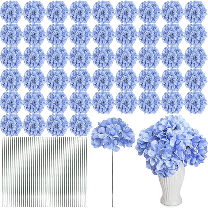Red Hydrangea Artificial Flowers Silk Hydrangeas Bulk 104 PCS | Faux Hydrangea Flowers with Stems for Wedding Centerpieces FLoral Arrangement DIY Bouquets Home Baby Shower Party Decor