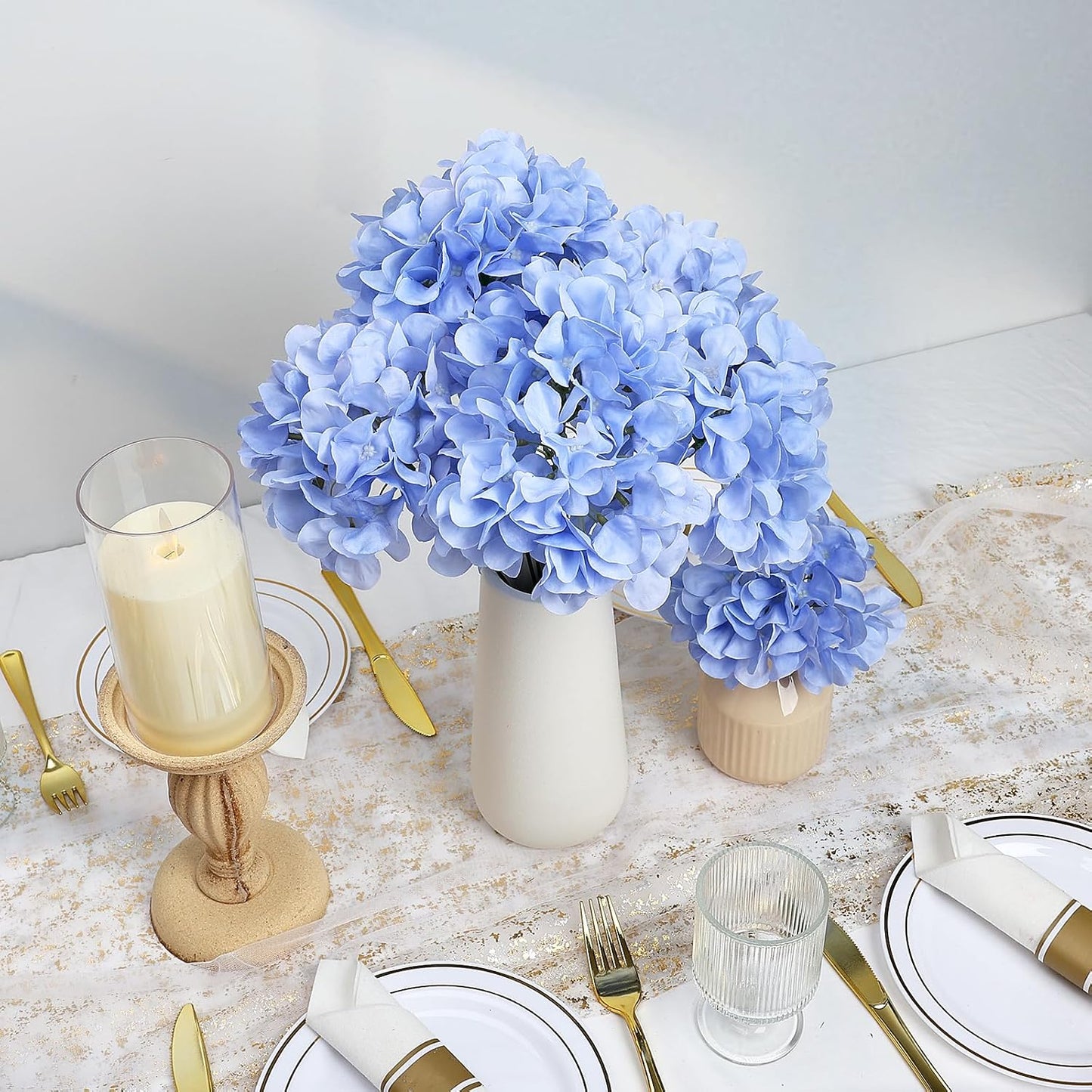 Red Hydrangea Artificial Flowers Silk Hydrangeas Bulk 104 PCS | Faux Hydrangea Flowers with Stems for Wedding Centerpieces FLoral Arrangement DIY Bouquets Home Baby Shower Party Decor