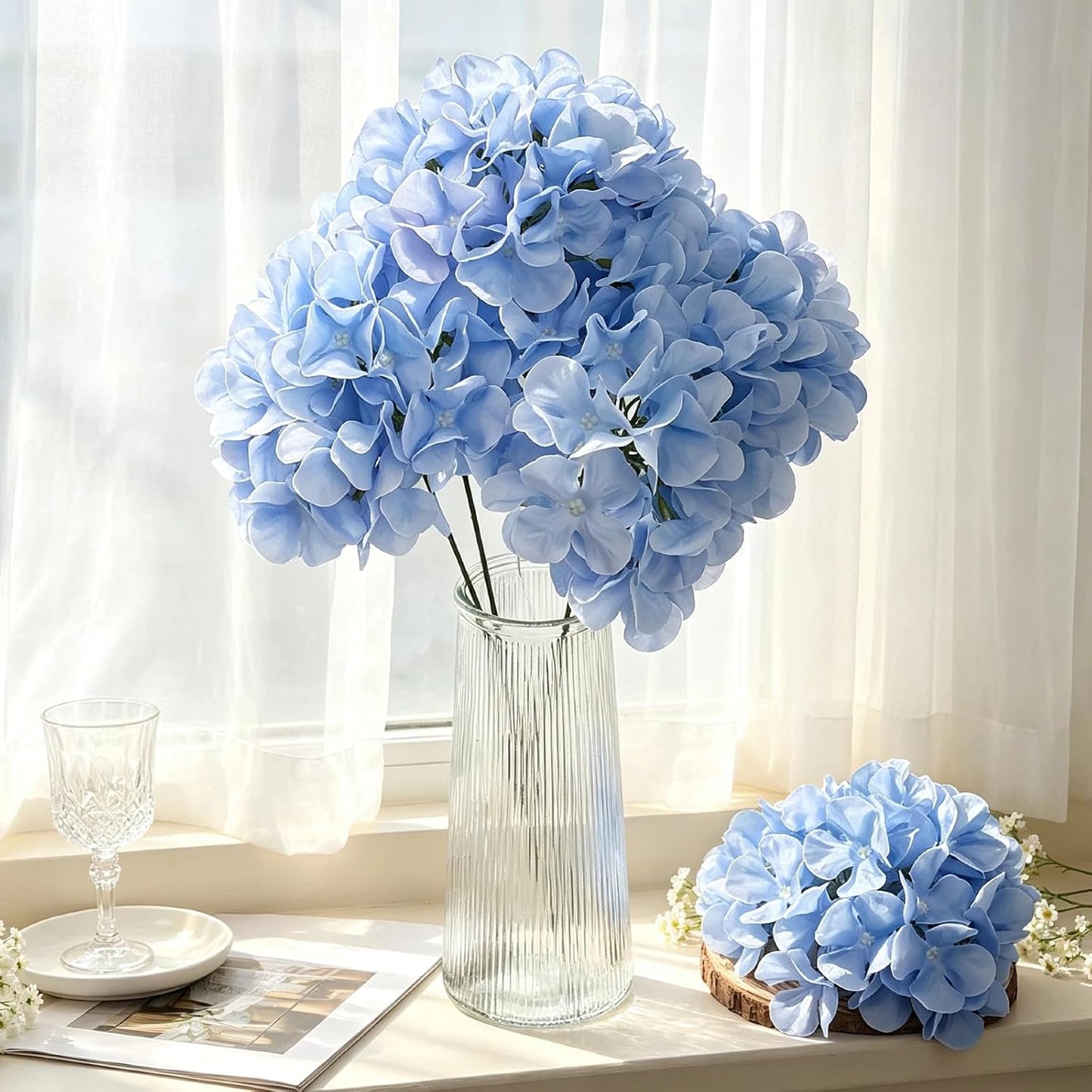 Red Hydrangea Artificial Flowers Silk Hydrangeas Bulk 104 PCS | Faux Hydrangea Flowers with Stems for Wedding Centerpieces FLoral Arrangement DIY Bouquets Home Baby Shower Party Decor