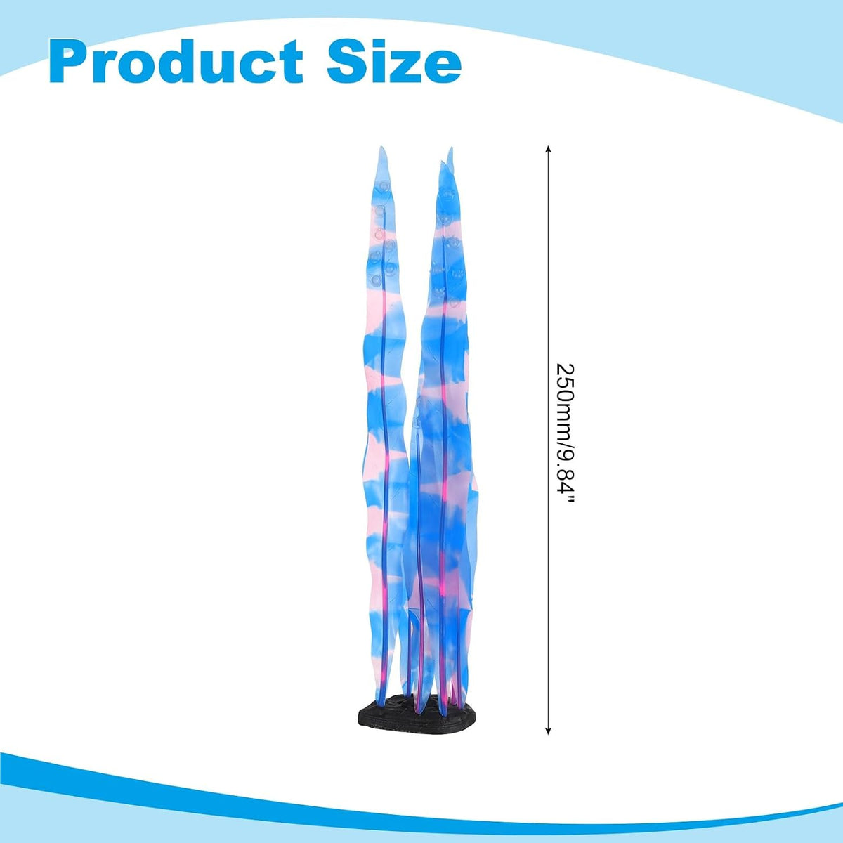 Aquarium Decoration, 17" Plastic Fish Tank Plants Artificial Silicone Glowing Kelp Aquarium Plants Ornament, (Green, 1 Pcs), Intended for Tall Fish Tank Decor/Landscaping