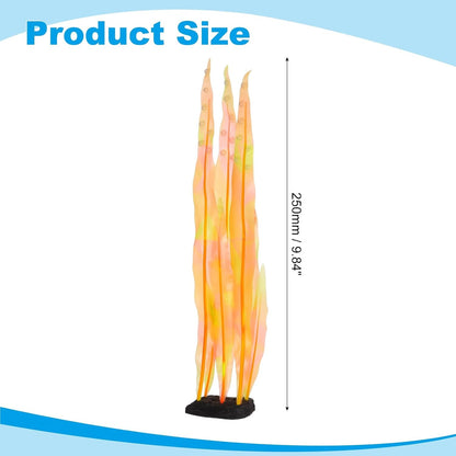 Aquarium Decoration, 17" Plastic Fish Tank Plants Artificial Silicone Glowing Kelp Aquarium Plants Ornament, (Green, 1 Pcs), Intended for Tall Fish Tank Decor/Landscaping