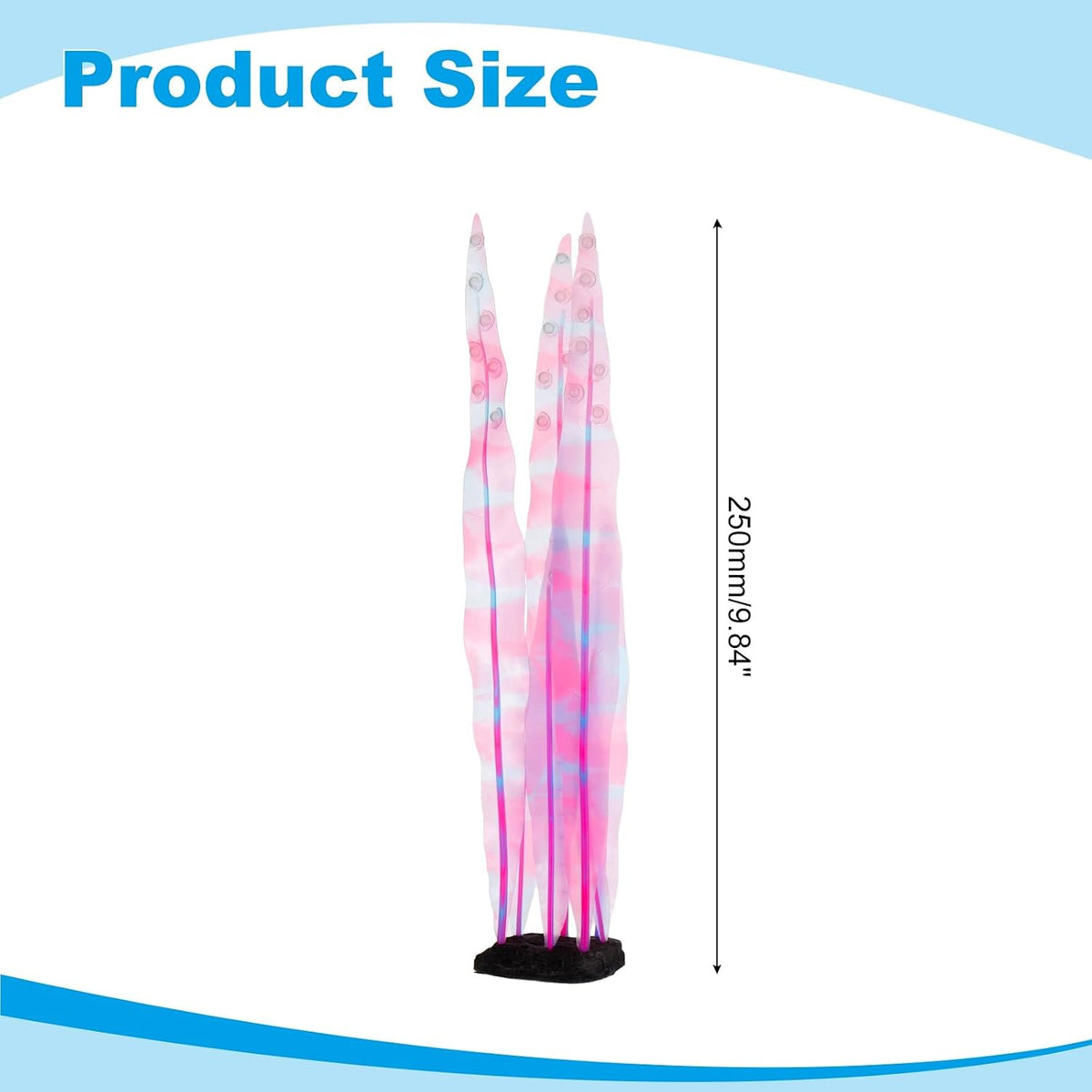 Aquarium Decoration, 17" Plastic Fish Tank Plants Artificial Silicone Glowing Kelp Aquarium Plants Ornament, (Green, 1 Pcs), Intended for Tall Fish Tank Decor/Landscaping