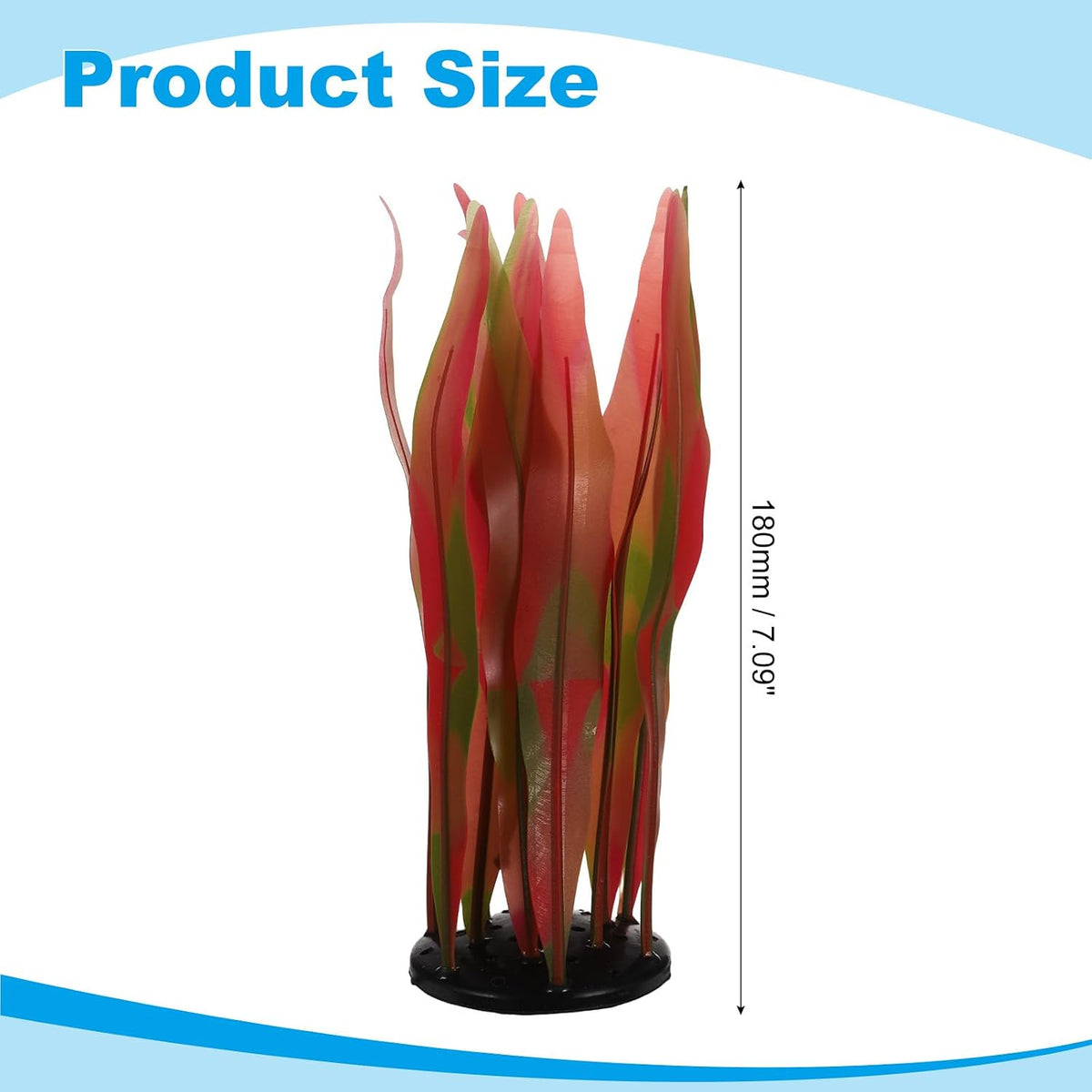Aquarium Decoration, 17" Plastic Fish Tank Plants Artificial Silicone Glowing Kelp Aquarium Plants Ornament, (Green, 1 Pcs), Intended for Tall Fish Tank Decor/Landscaping