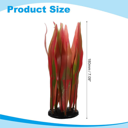 Aquarium Decoration, 17" Plastic Fish Tank Plants Artificial Silicone Glowing Kelp Aquarium Plants Ornament, (Green, 1 Pcs), Intended for Tall Fish Tank Decor/Landscaping
