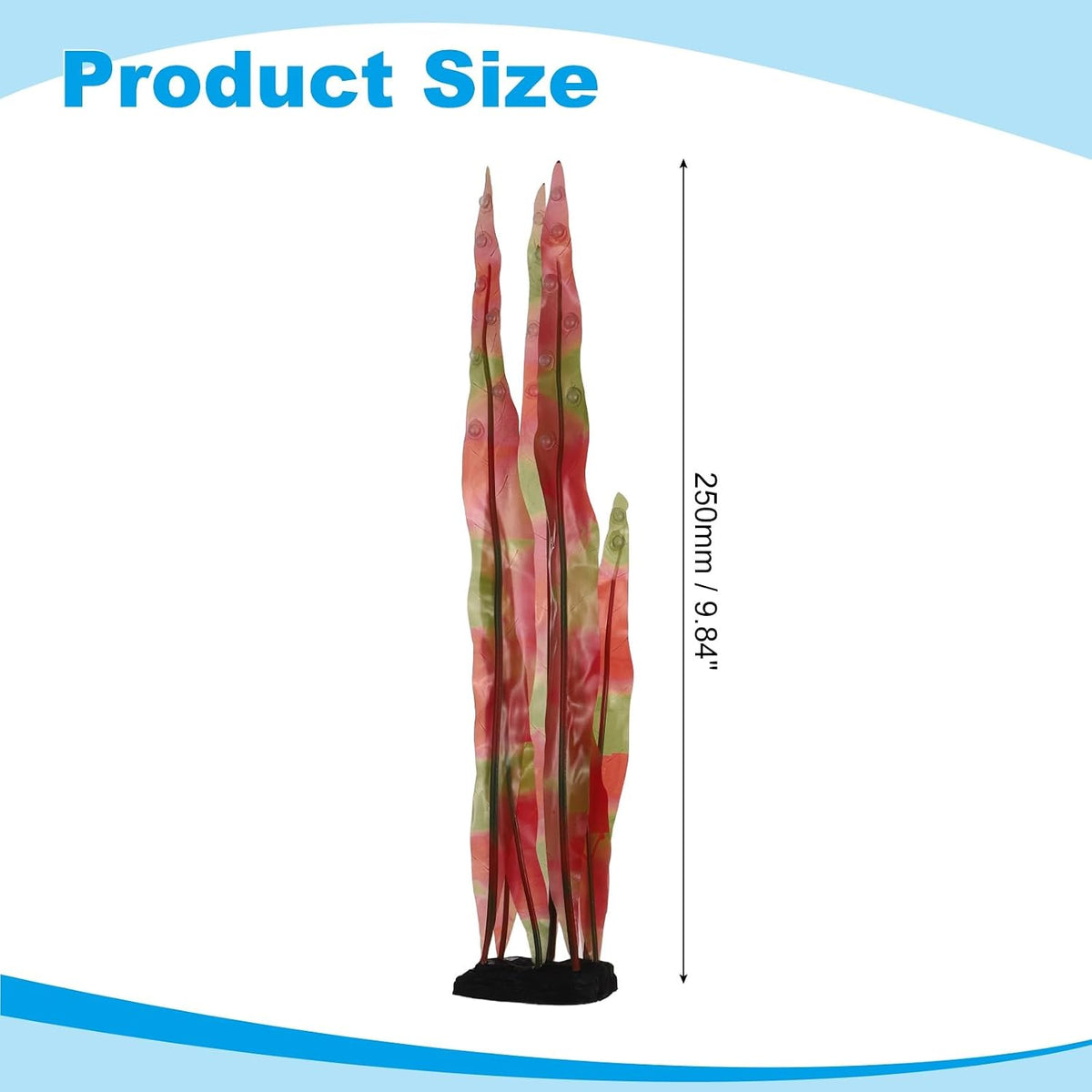 Aquarium Decoration, 17" Plastic Fish Tank Plants Artificial Silicone Glowing Kelp Aquarium Plants Ornament, (Green, 1 Pcs), Intended for Tall Fish Tank Decor/Landscaping