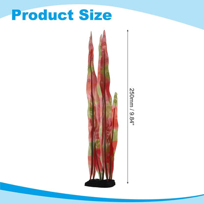 Aquarium Decoration, 17" Plastic Fish Tank Plants Artificial Silicone Glowing Kelp Aquarium Plants Ornament, (Green, 1 Pcs), Intended for Tall Fish Tank Decor/Landscaping