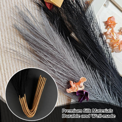 30 Pcs Pampas Grass Decor 21.7" Fluffy Faux Short Brown Pampas Grass Artificial Small Pompas Grass Flower Vase Filler for Home Wedding Living Room Wall Party Decoration