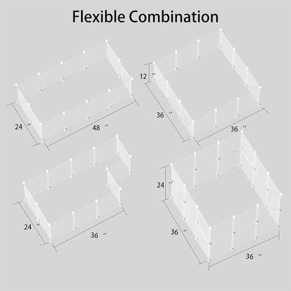Transparent Clear Small Animal Playpen, Guinea Pig Cages, Puppy Dog Playpen, Pet Playpen, Rabbit Bunny Indoor Fence Pen Enclosure, White Clear Plastic Playpen,12X12 Inch, 12Panels