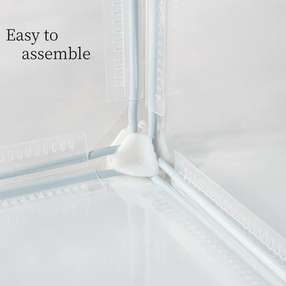 Transparent Clear Small Animal Playpen, Guinea Pig Cages, Puppy Dog Playpen, Pet Playpen, Rabbit Bunny Indoor Fence Pen Enclosure, White Clear Plastic Playpen,12X12 Inch, 12Panels