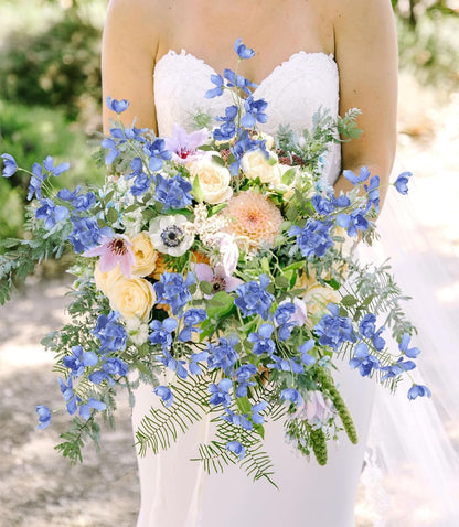 10PCS Dark Blue Delphinium Artificial Flowers 19.7'' Faux Snapdragon Flowers Silk Fake Larkspur Flowers with Stem for Wedding Party Floral Arrangement Home Decor (Dark Blue)