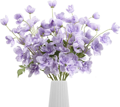10PCS Dark Blue Delphinium Artificial Flowers 19.7'' Faux Snapdragon Flowers Silk Fake Larkspur Flowers with Stem for Wedding Party Floral Arrangement Home Decor (Dark Blue)