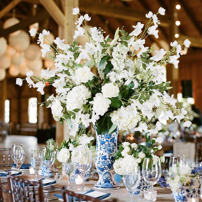 10PCS Dark Blue Delphinium Artificial Flowers 19.7'' Faux Snapdragon Flowers Silk Fake Larkspur Flowers with Stem for Wedding Party Floral Arrangement Home Decor (Dark Blue)