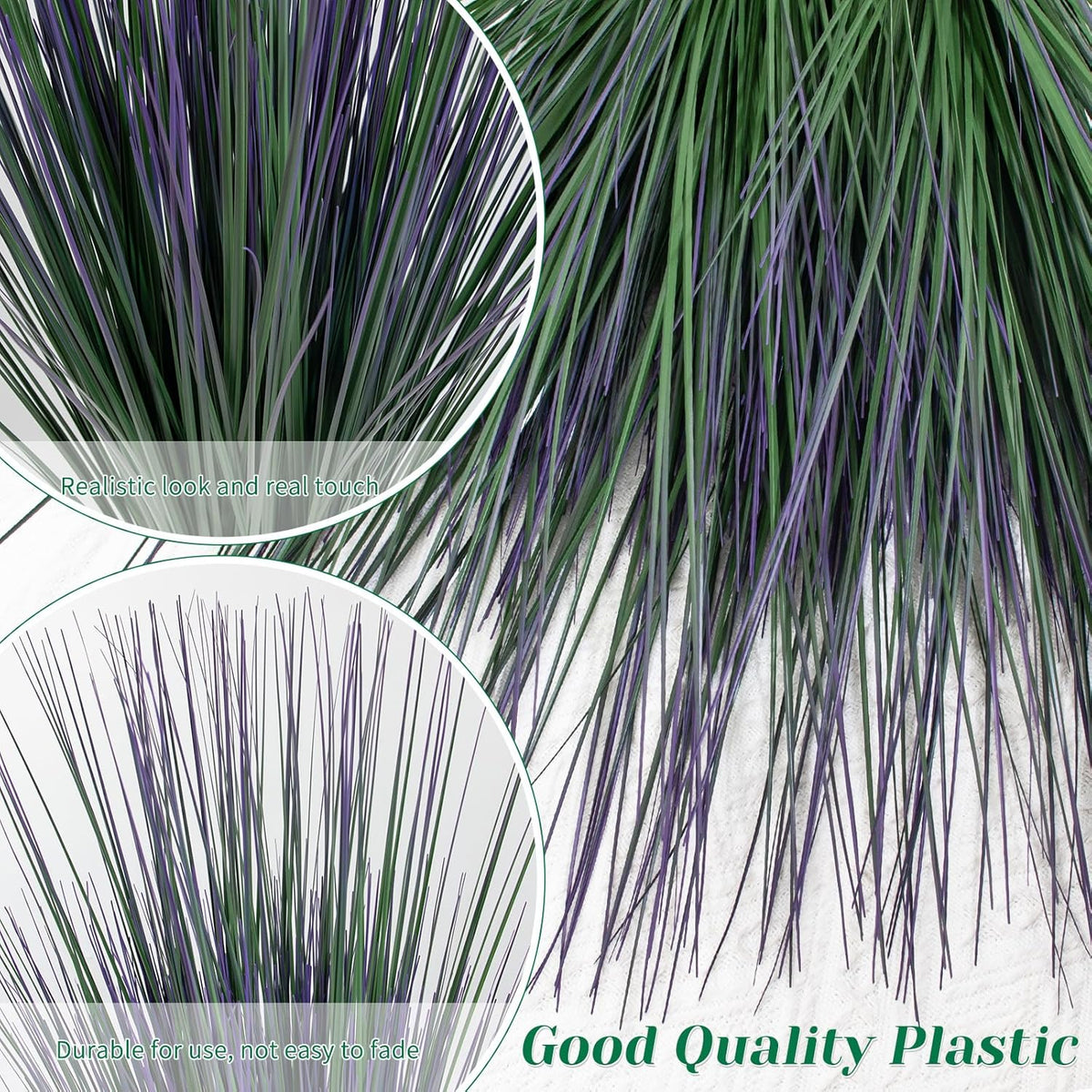 27" Artificial Plants Onion Grass | Tall Faux Greenery Shrubs - Fake Wheat Stems & Tall Grass Bushes for Indoor/Outdoor Home, Office, Garden, Porch & Window Box Decor 6 Pack - Green Red Tail