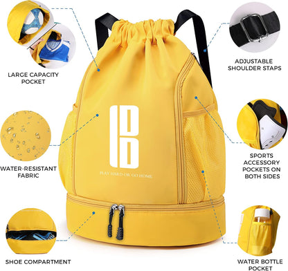 Youth Soccer Bags Boys Girls Backpack for Soccer Basketball Volleyball & Football with Ball Compartment
