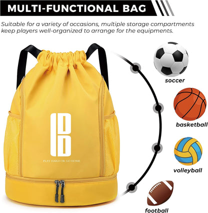 Youth Soccer Bags Boys Girls Backpack for Soccer Basketball Volleyball & Football with Ball Compartment