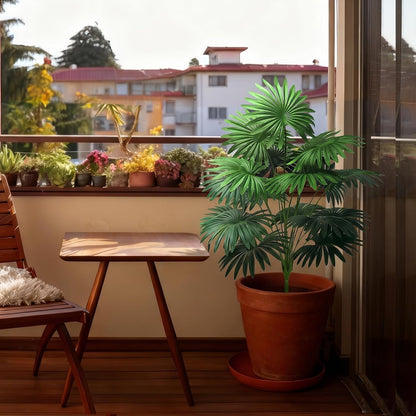 18 Leaf Large Areca Palm Artificial Plant 2 Packs UV Resistant Faux Palm Tree Leaves Tropical Greenery for Home Office Party Decor Indoor Outdoor