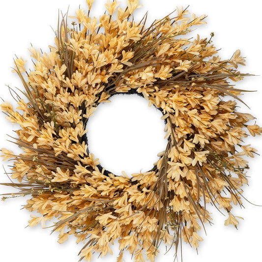 26-28" Large Outdoor Fall Wreath for Front Door with Yellow Forsythia/Berry