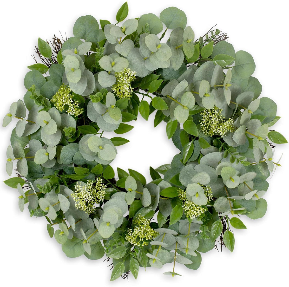 26-28" Large Outdoor Fall Wreath for Front Door with Yellow Forsythia/Berry