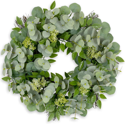 26-28" Large Outdoor Fall Wreath for Front Door with Yellow Forsythia/Berry