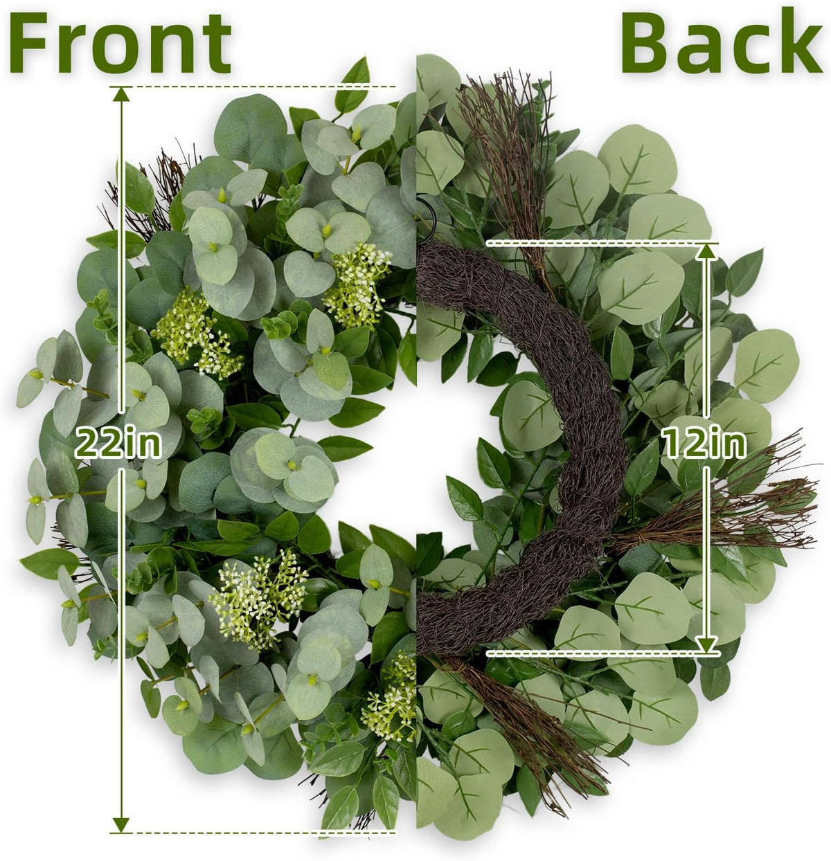26-28" Large Outdoor Fall Wreath for Front Door with Yellow Forsythia/Berry