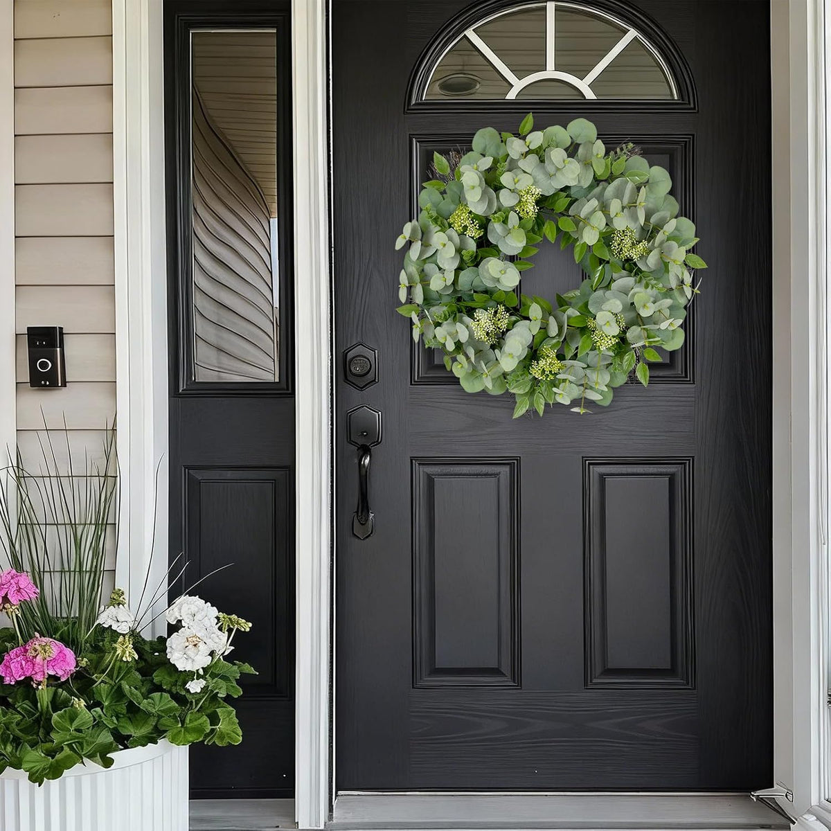 26-28" Large Outdoor Fall Wreath for Front Door with Yellow Forsythia/Berry