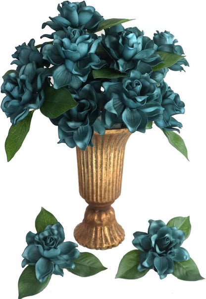 Artificial Flowers 25pcs White Gardenias with Stems for DIY Wedding Bouquets Floral Arrangement Table Centerpieces Baby Shower Party Home Decorations