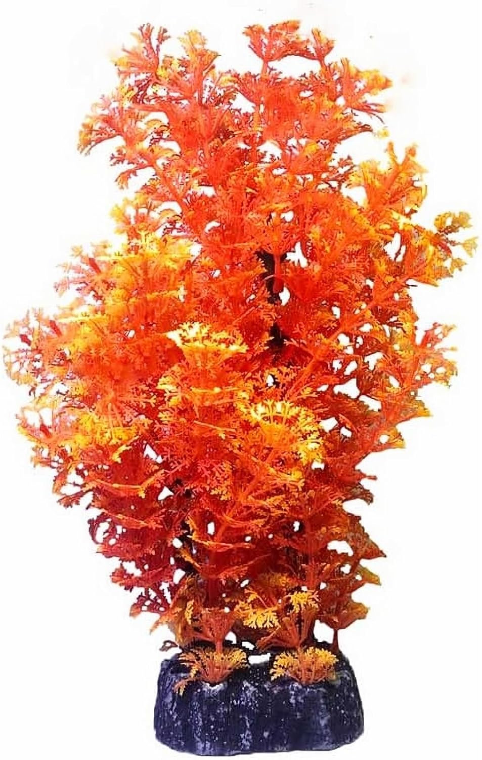 Red Aquarium Plants - Artificial Plastic Fish Tank Decor, Realistic Ornament Safe for Fish & Shrimp, Low-Maintenance Aquascaping Plants for Freshwater/Saltwater Tank Landscaping