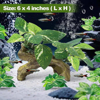 CousDUoBe 12 Pcs Betta Fish Tank Decor，Silk Aquarium Plants Green Fish Tanks Decoration Plants, Aquarium Decorations Green Plants