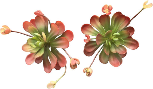 2pcs Artificial Succulent Plants, Realistic Fake Succulents, Fake Plants for Garden Arrangement Decor, Red