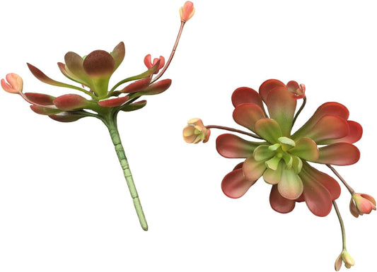 2pcs Artificial Succulent Plants, Realistic Fake Succulents, Fake Plants for Garden Arrangement Decor, Red