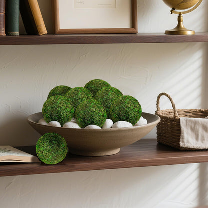 Moss Balls Decorative 3.5", 8 Pcs Natural Green Bowl & Vase Fillers | Handmade, Odorless, No Maintenance, Realistic Look, Natural Moss, Centerpieces, Home Decor, Year-Round Display