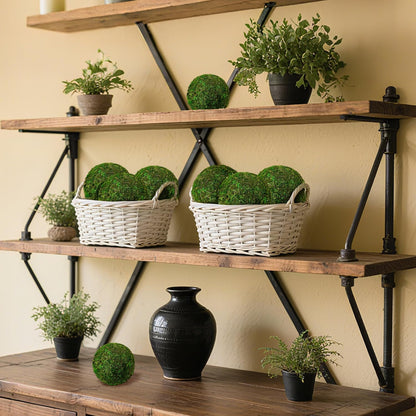 Moss Balls Decorative 3.5", 8 Pcs Natural Green Bowl & Vase Fillers | Handmade, Odorless, No Maintenance, Realistic Look, Natural Moss, Centerpieces, Home Decor, Year-Round Display