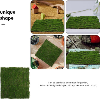 Artificial Moss Grass Turf Tile 30Cm X 30Cm Faux Green Grass Patch for Bonsai, Reptile Moss Terrarium Decoration, Indoor Outdoor Table Mat Home Garden Décor