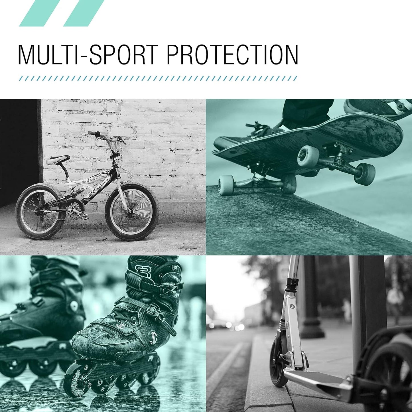 Triple Certified Multisport Helmet - Ideal for Bike, Scooter, Skateboard, Roller Skate and Inline Skate