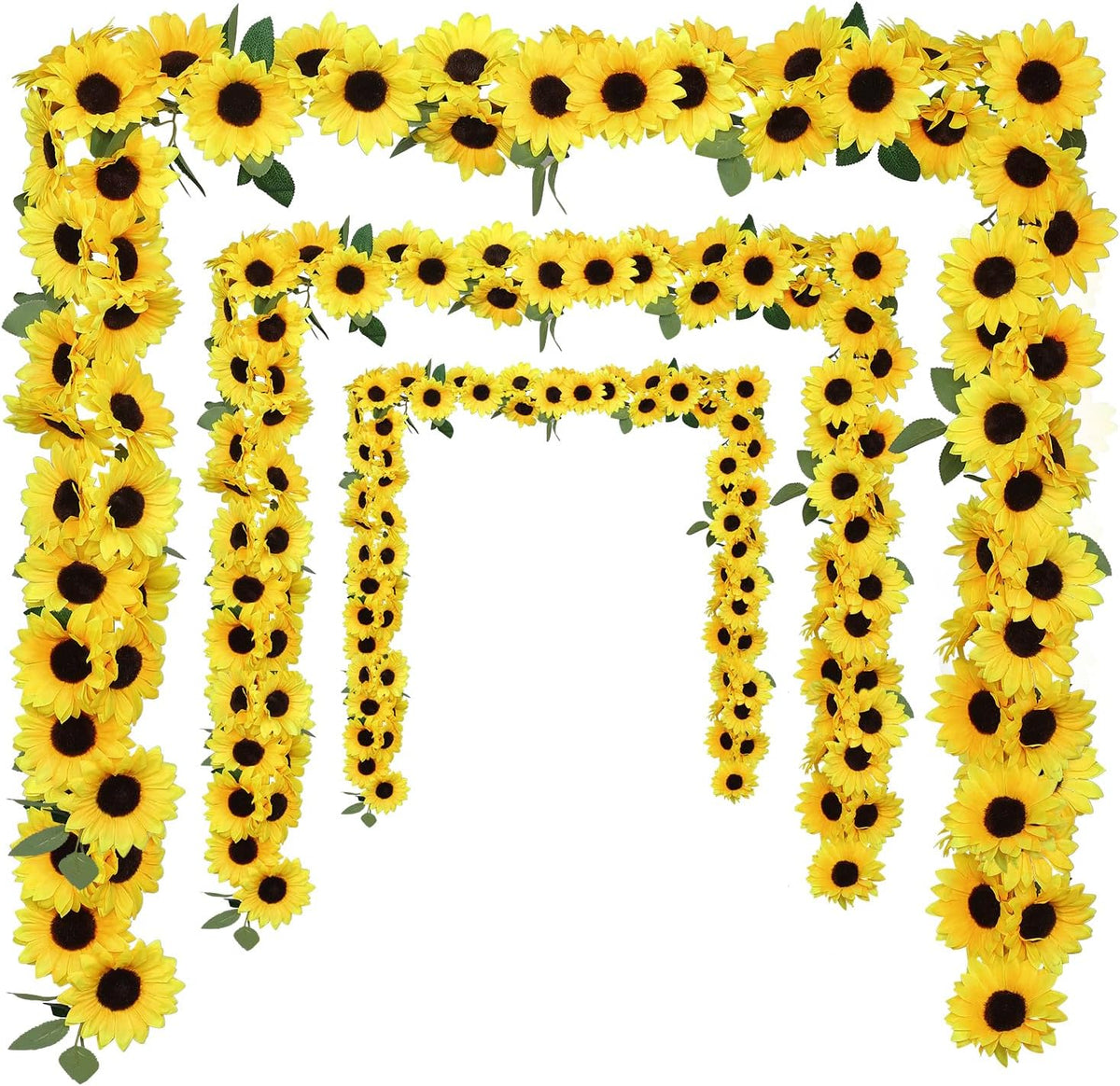 40pcs Fake Sunflower Heads with Stems, Yellow