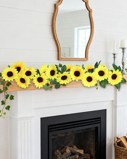 40pcs Fake Sunflower Heads with Stems, Yellow