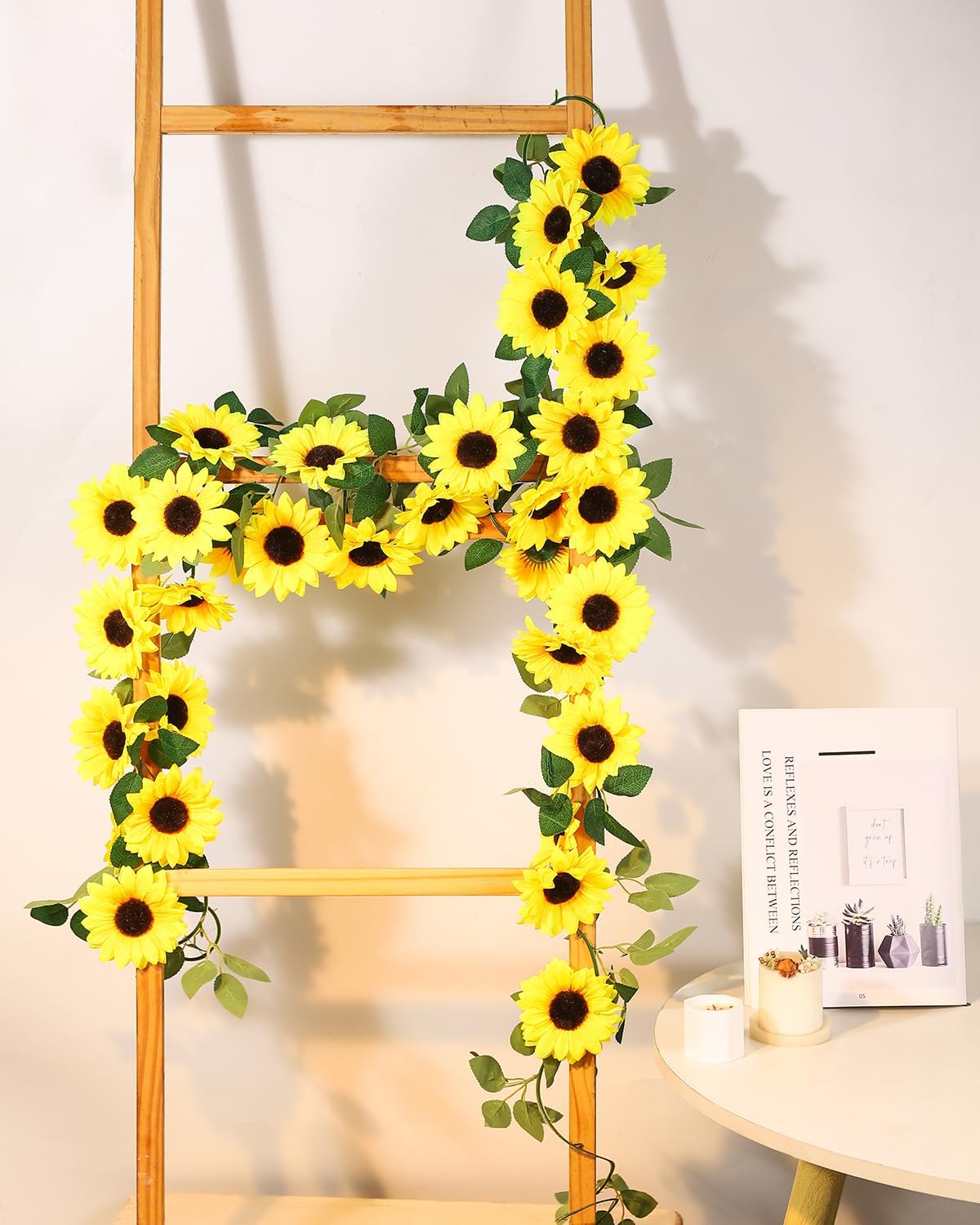40pcs Fake Sunflower Heads with Stems, Yellow