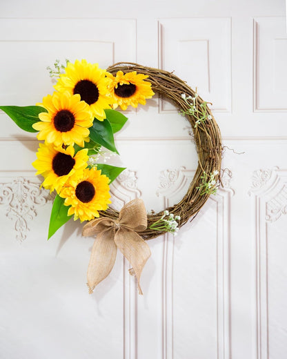 40pcs Fake Sunflower Heads with Stems, Yellow