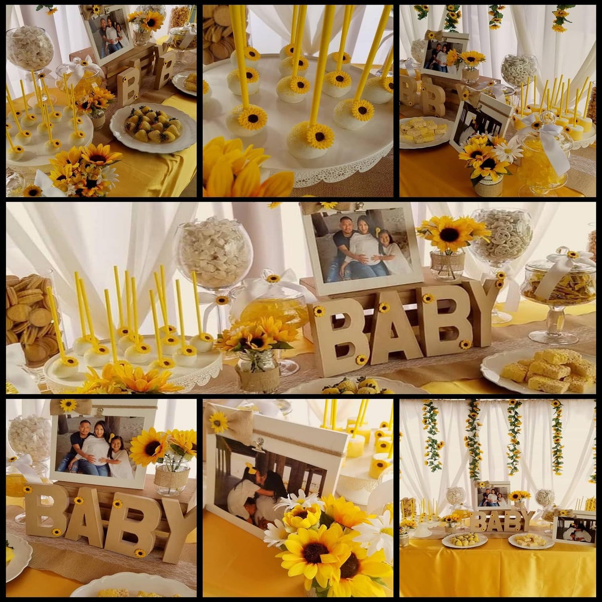 40pcs Fake Sunflower Heads with Stems, Yellow